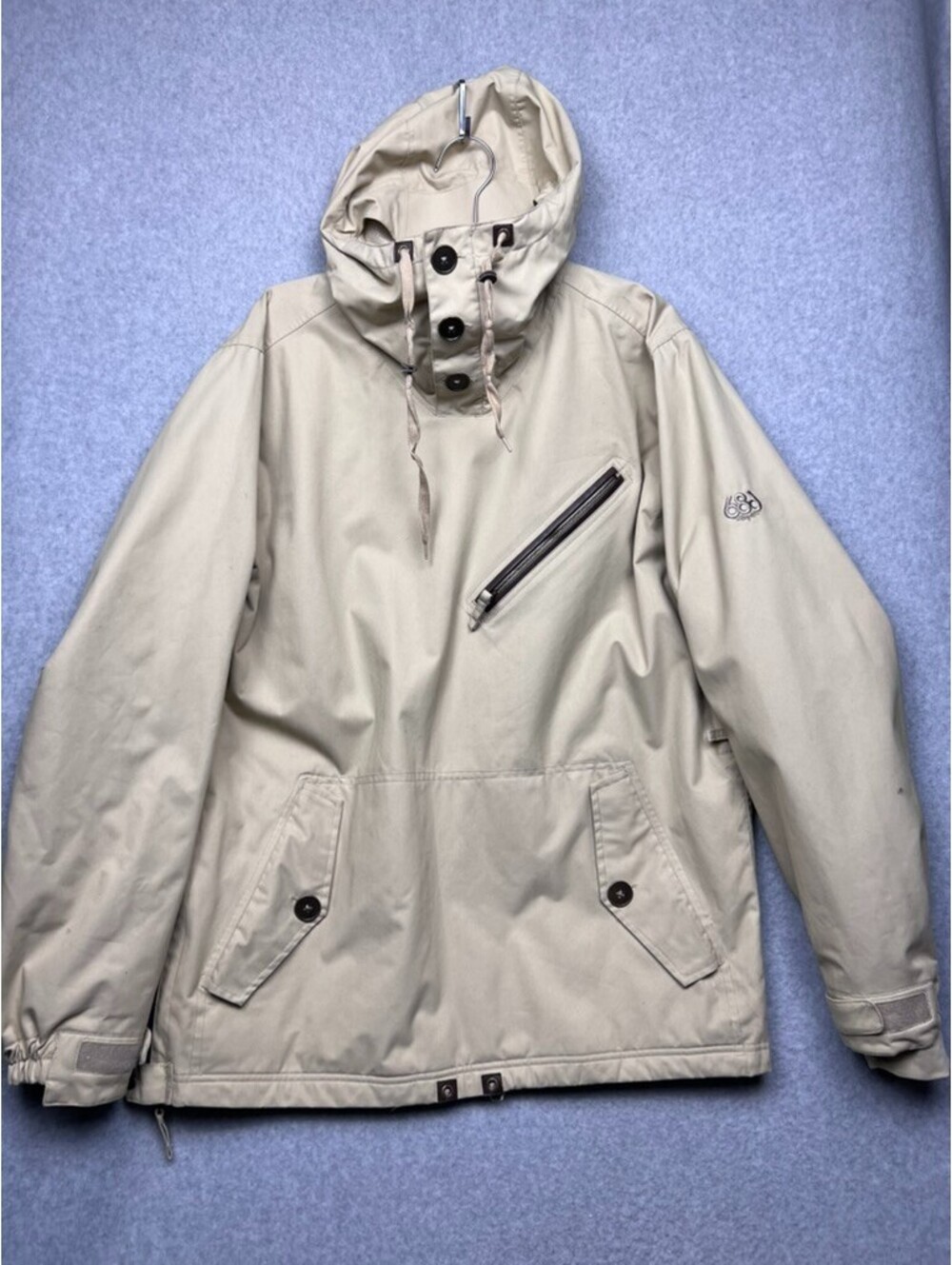 686 Reserved infiDRY Anorak Jacket Mens L Tan Snowboard Pullover Waterproof 10K
